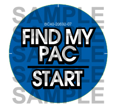 BC40-20692-07 - "FIND MY PAC/START" BUTTON DECAL BLUE : 